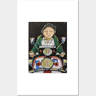 Retro Scooter, Classic Scooter, Scooterist, Scootering, Scooter Rider, Mod Art Posters and Art